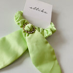 Ettika Mint Green Fabric & Rhinestone Hair Scrunchie New