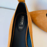 Geox Respira Suede Camel Pointed Toe Ballet Flats Size 39 (US 9)