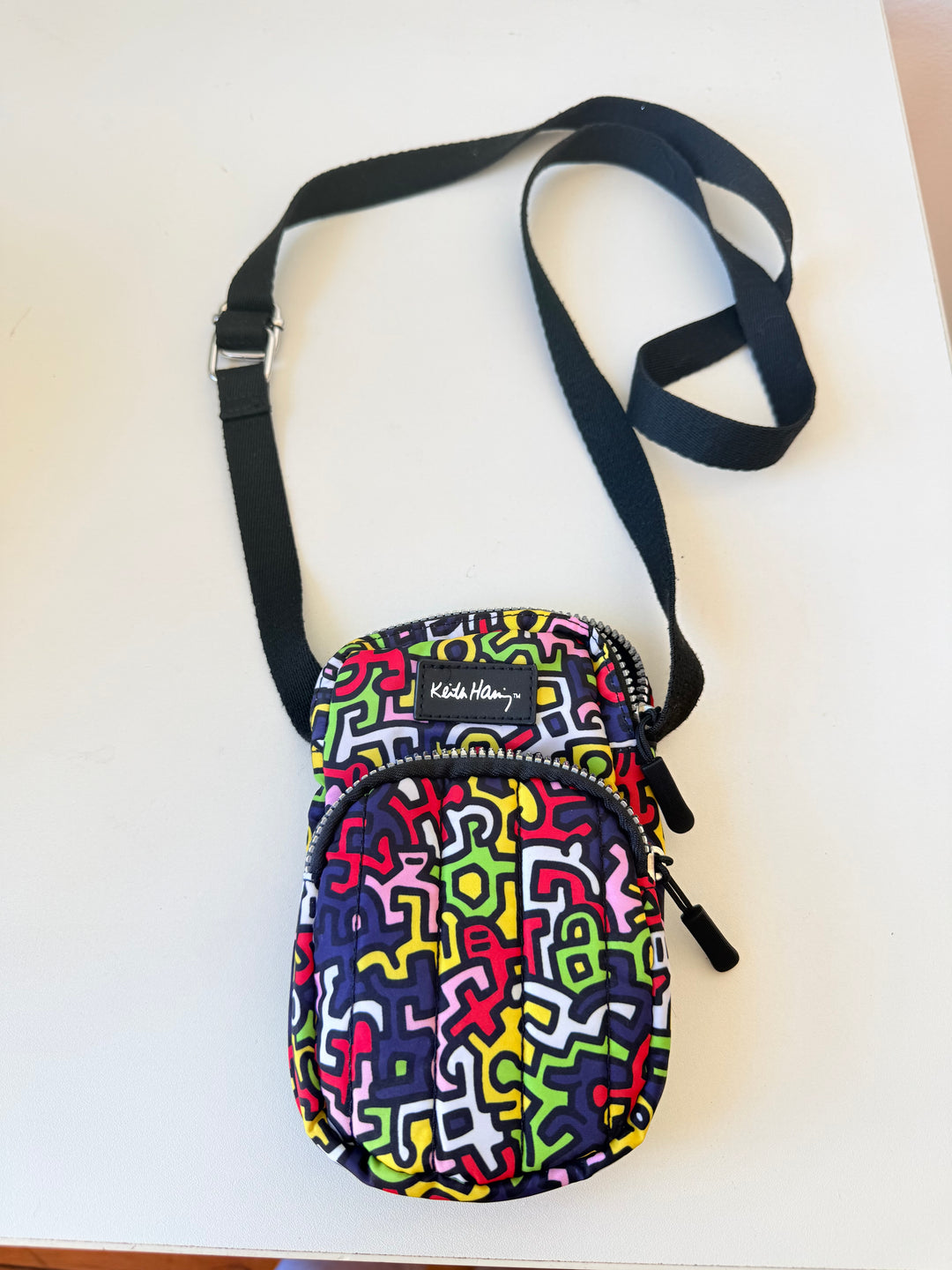 Keith Haring /Primark Multicolor Pop Art Print Crossbody/Phone Holder