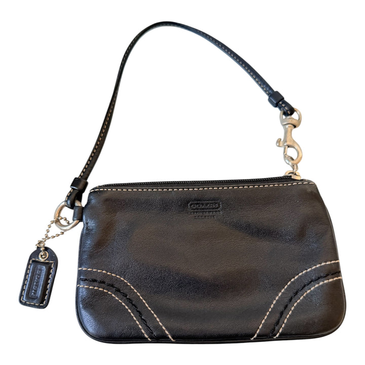 Coach Small Black Leather Wristlet