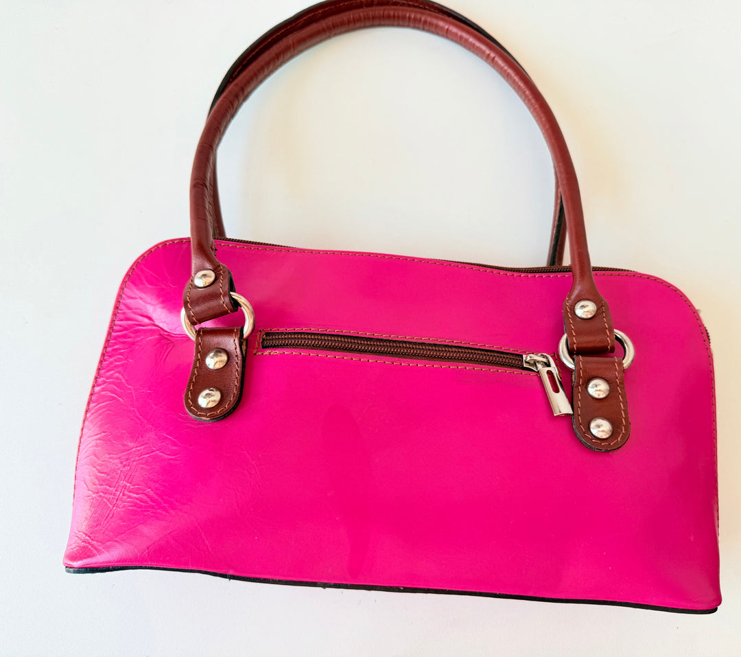 Vera Pelle Hot Pink Leather Handbag