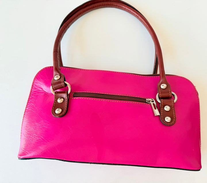 Vera Pelle Hot Pink Leather Handbag