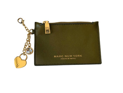 Marc New York Andrew Marc Olive Green Mini Wallet/Keychain With Charms