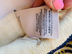 Gucci Authentic Blue , Gold Metallic and Cream Beanie Hat Size Large