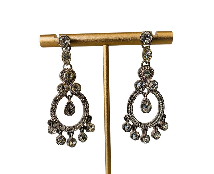 Silver Drop Pierced Earrings