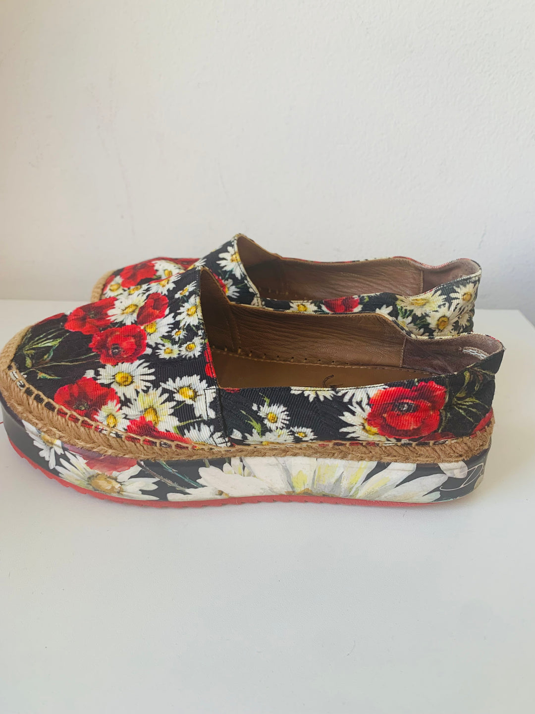 Dolce & Gabbana Floral Platform Espadrille Size 35