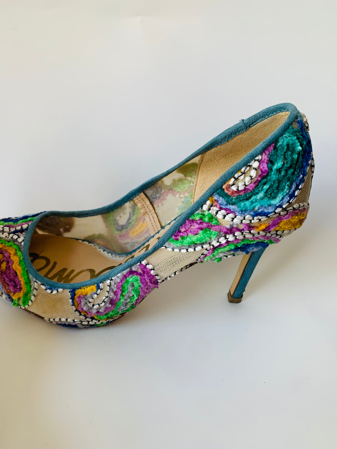 Sam Edelman Fancy Fabric Embroidered Pumps Size 8.5