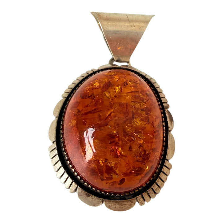 J Linkin Sterling Silver & Baltic Amber Pendent
