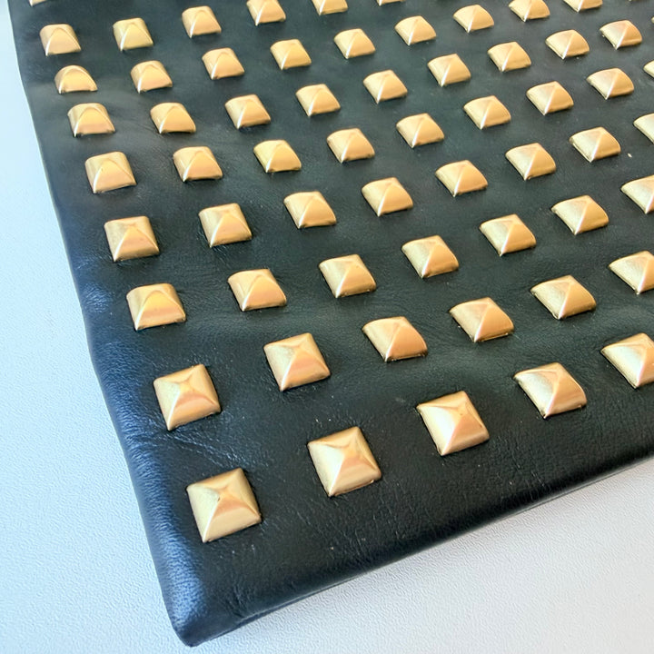 Allsaints Bettina Black Gold Studded Leather Clutch