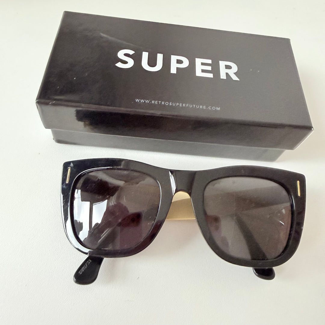 Retro Superfuture Ciccio Francis Black Sunglasses