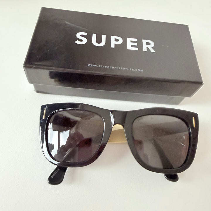 Retro Superfuture Ciccio Francis Black Sunglasses