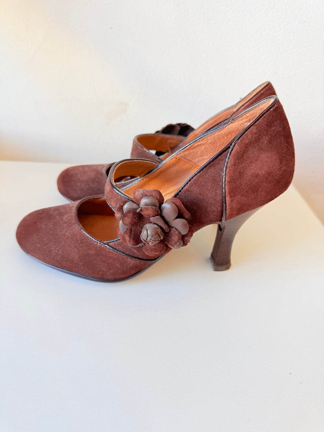 Sofft Brown Gemma Suede Mary Jane Heeled Pumps Size 7