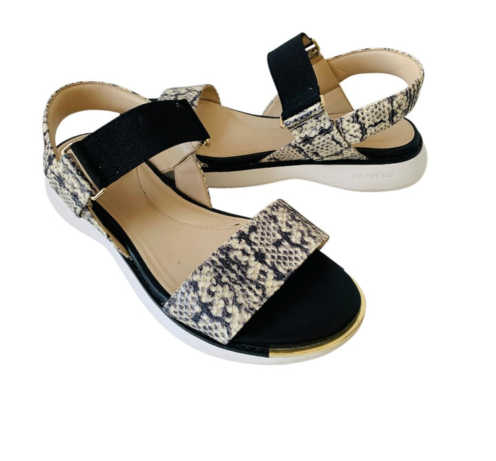 Cole Haan Grand Ambition Natural Corolla Print Sandals Size 7.5