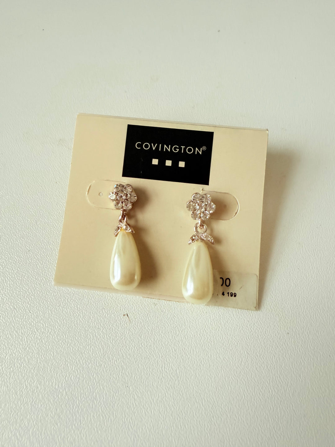 Covington Pearl & Rhinestone Pierced Earring’s