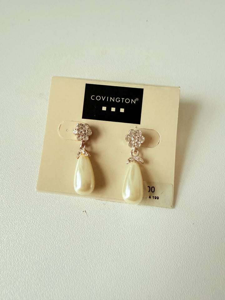 Covington Pearl & Rhinestone Pierced Earring’s