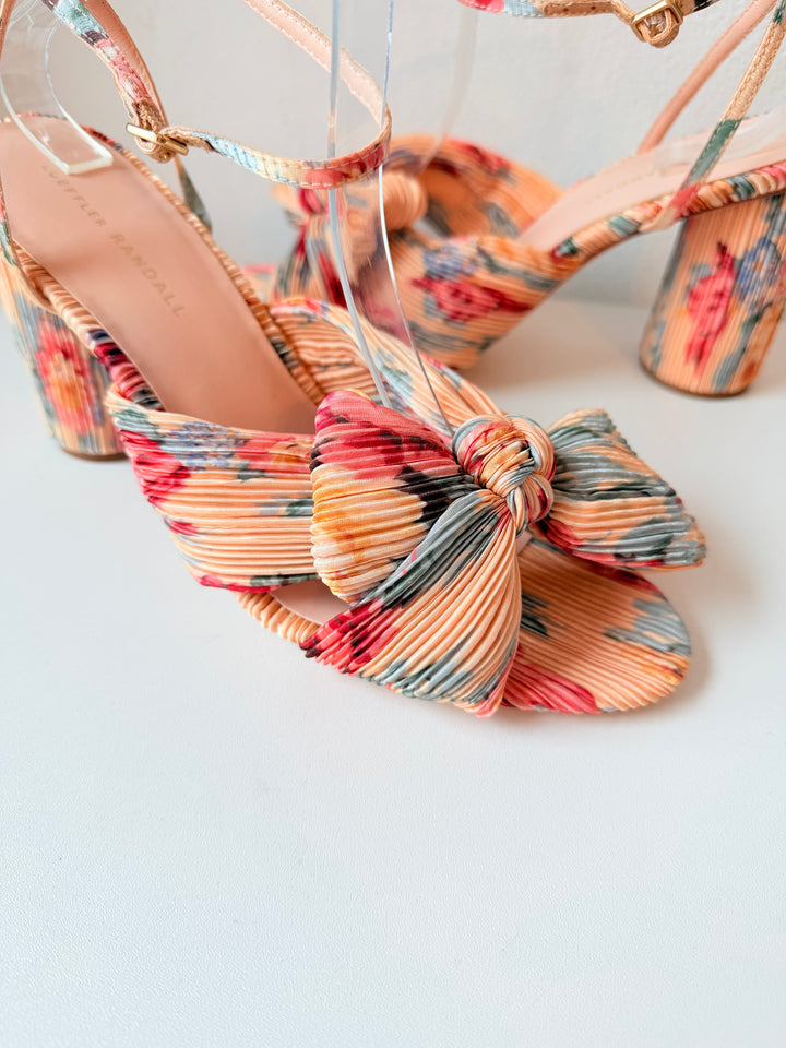Loeffler Randall Camellia Floral Pleated Heels Size 10