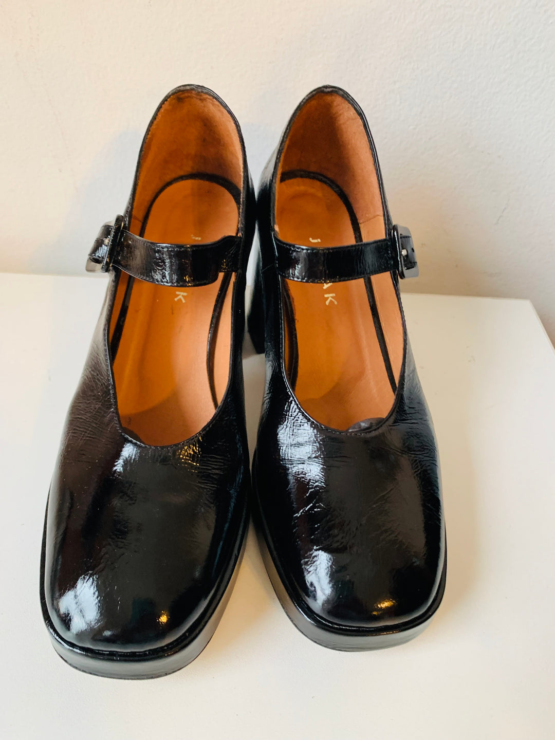 Jonak Paris Black Patent Heeled Mary Jane Size 37