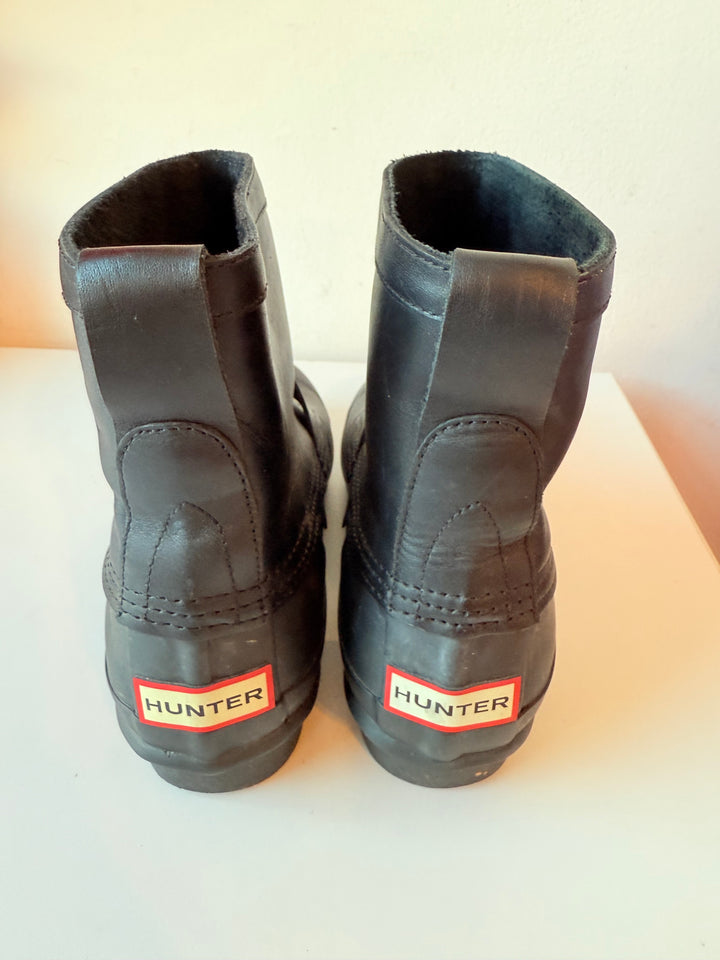 Hunter Light Black Moto Buckle Boots Women’s Size 9