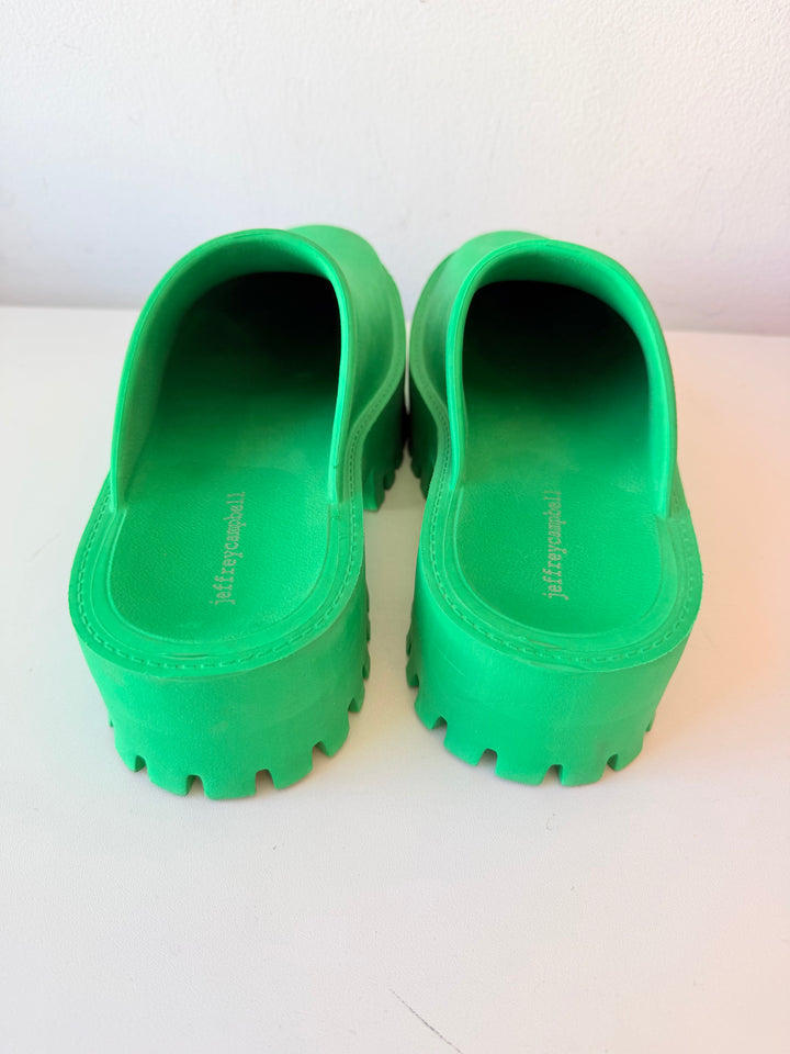 Jeffrey Campbell Green Platform Mules Size 9