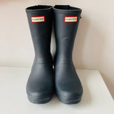 Hunter Women’s Original Back Adjustable Short Waterproof Rain-boots In Black Size 10