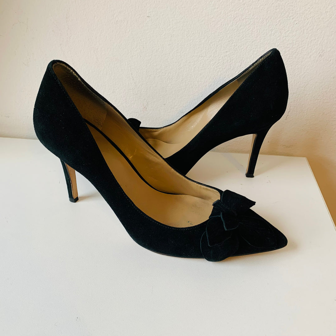 Ann Taylor Black Suede Pumps Size 8.5