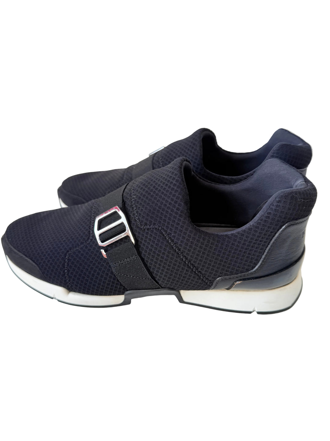 Hermes Black Run Cloth Neoprene Sneakers Size 38