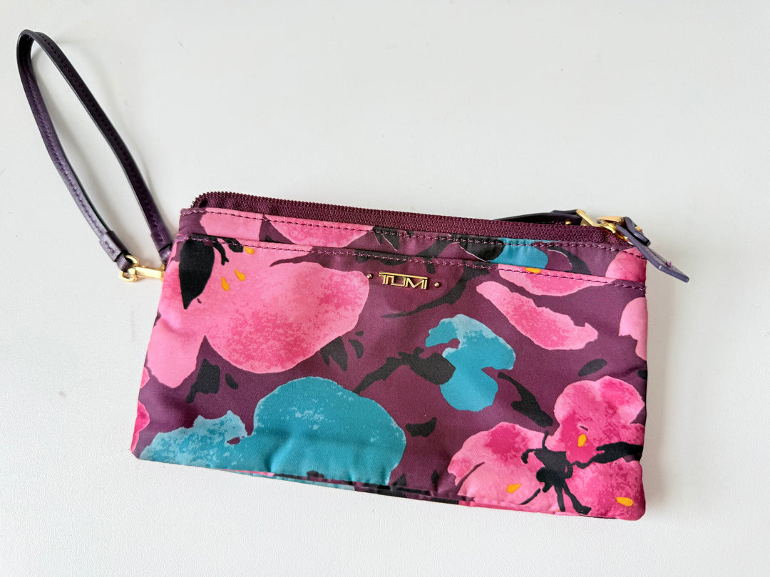 Tumi Voyager Dual Zip Floral Wristlet