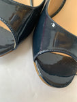 Cole Haan Nike Air Navy Blue Patent Peep Toe Heels Size 7.5 Women’s