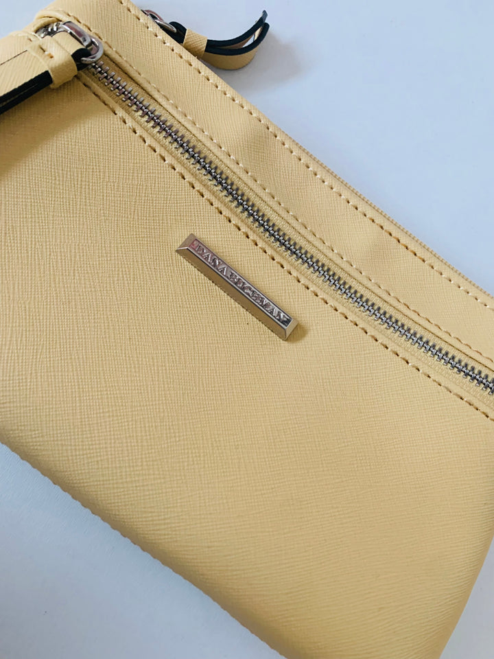 Dana Buchman Yellow Saffiano Leather Wristlet