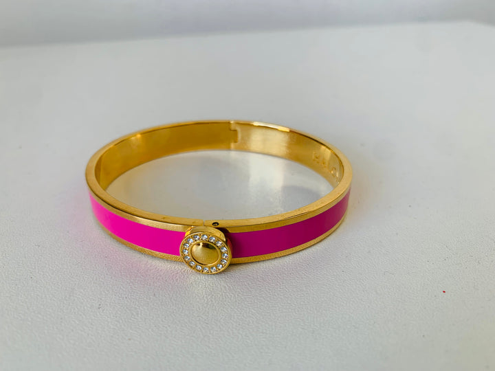 Halcyon Days Hot Pink Skinny Hinged Bangle