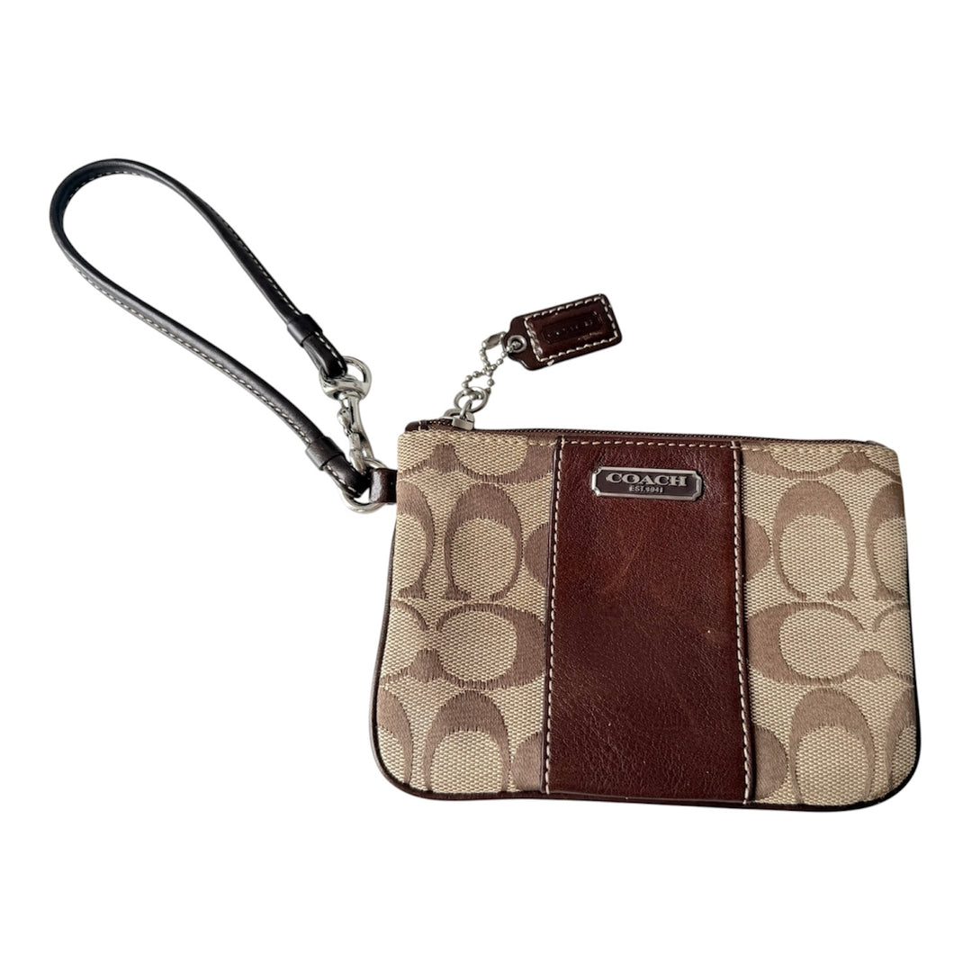 Coach Signature Small Brown Wristlet