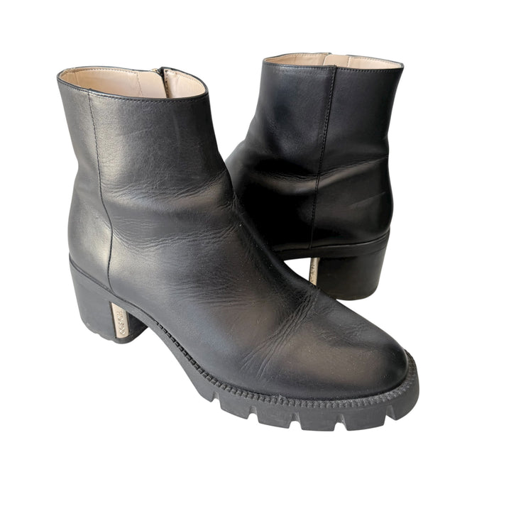 Coach Chrissy Black Smooth Leather Boots Size 9