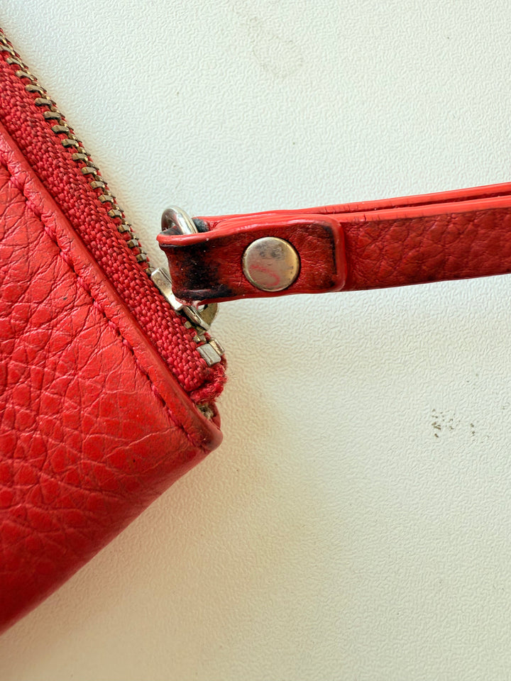 Kate Spade Cherry Red Pebble Grain Leather Wristlet