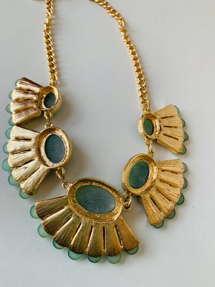 Green and Gold Statement Necklace