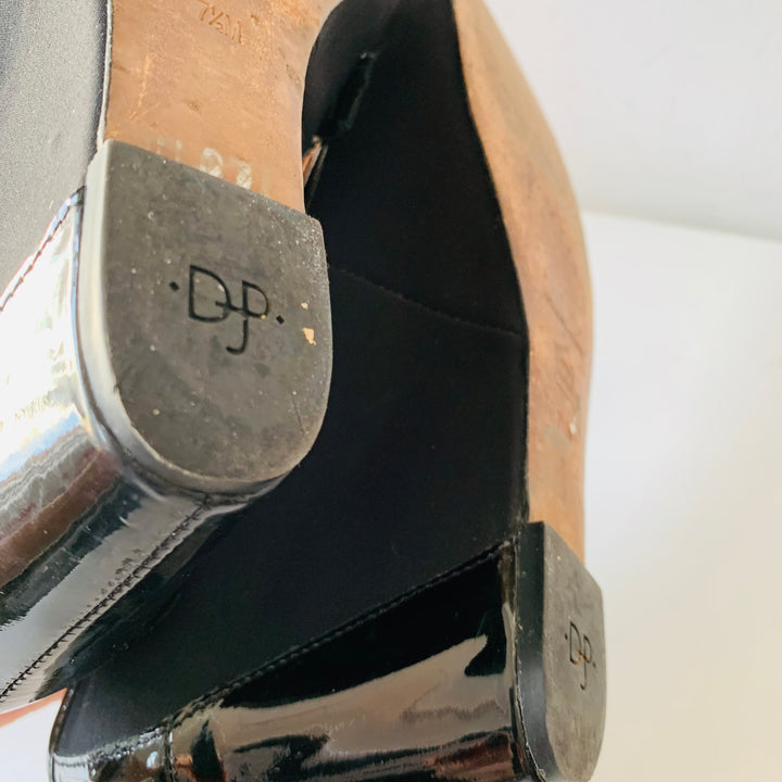Donald Pliner Black Patent Wedges Size 7.5