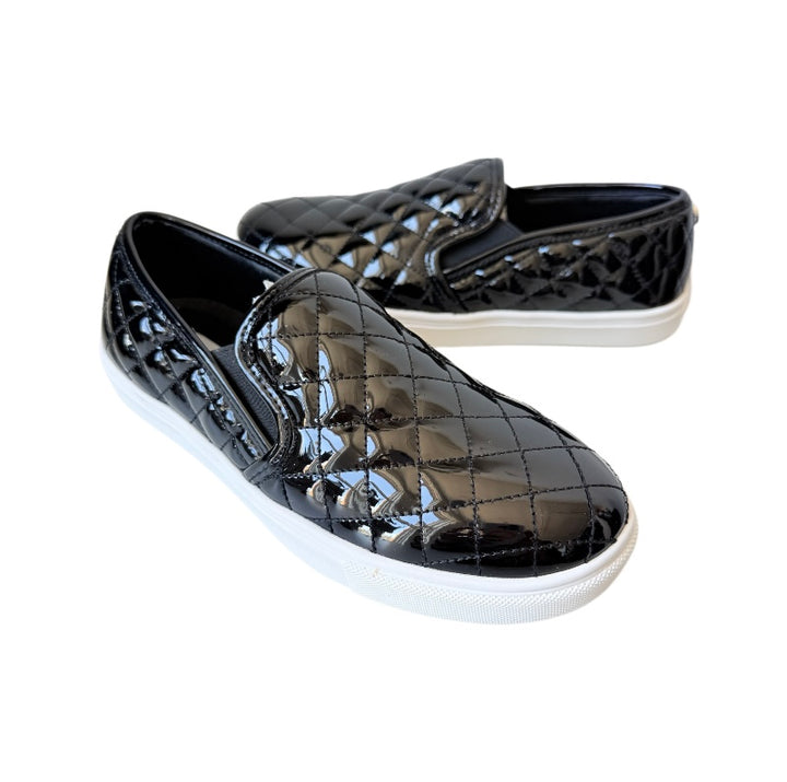 Steve Madden Black Patent Leather Slip On Flats Size 7.5 New In Box