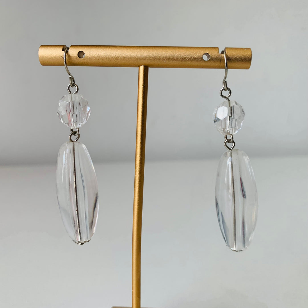 Clear Drop Pierced Earrings