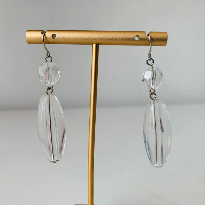 Clear Drop Pierced Earrings