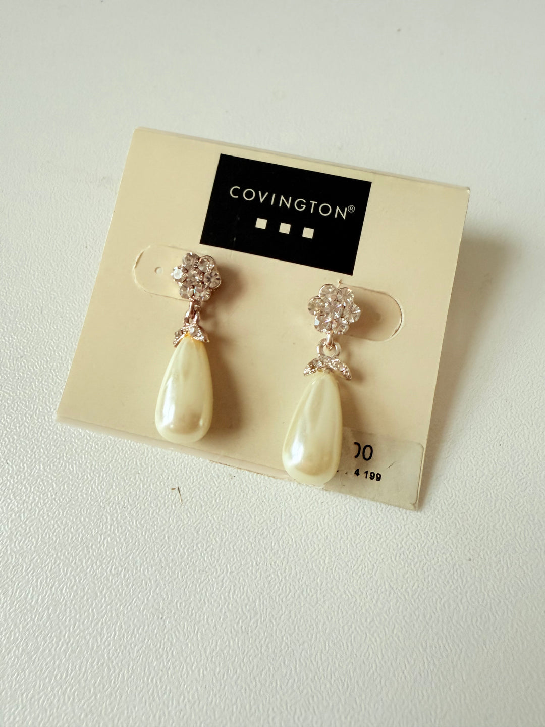 Covington Pearl & Rhinestone Pierced Earring’s