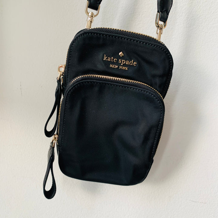 Kate Spade Chelsea Dual Crossbody Phone Nylon Handbag in Black