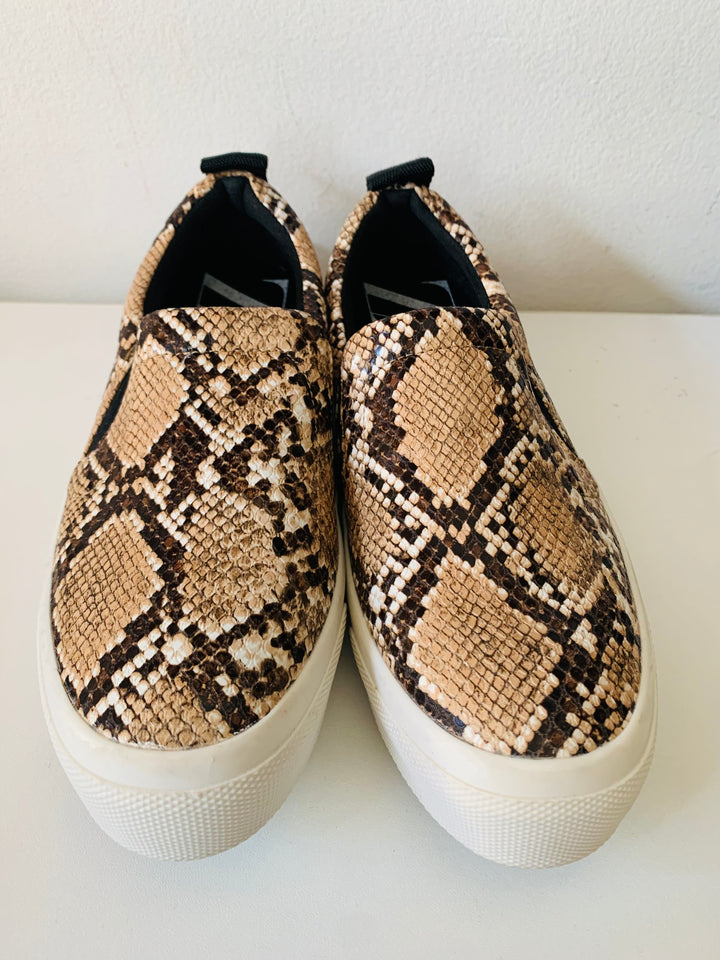 Zara Snakeskin Slip On Sneakers Size 38