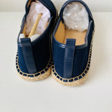 Talbots Indigo Blue Izzy Toe Cap Suede Espadrille Size 8.5 New In Box