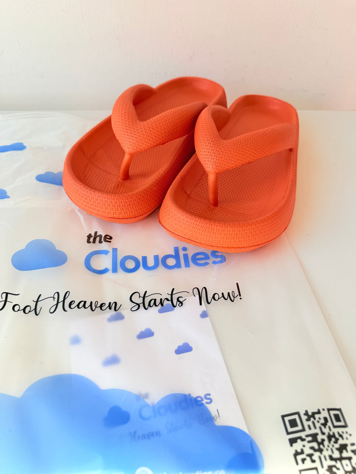 The Cloudies Orange Waterproof Flip Flops New Size 36-37