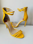 RAYE Yellow Patent Strappy Sandal Pump Size 10