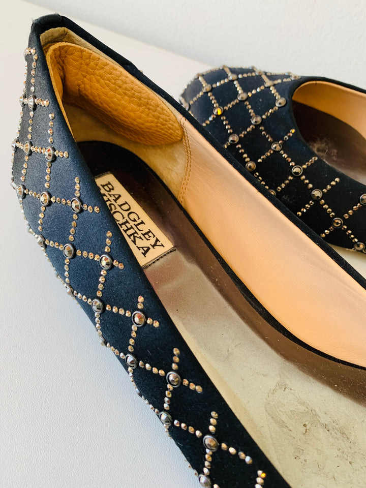 Badgley Mischka Black and Gold Ballet Flats Size 10