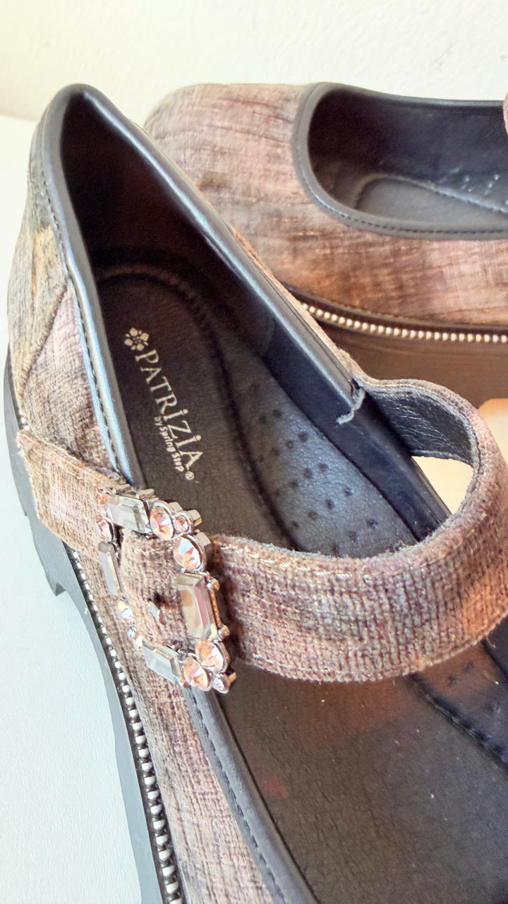 Patrizia By Spring Step Maryjana  Platform Shoes In Olive Multicolor Size 40