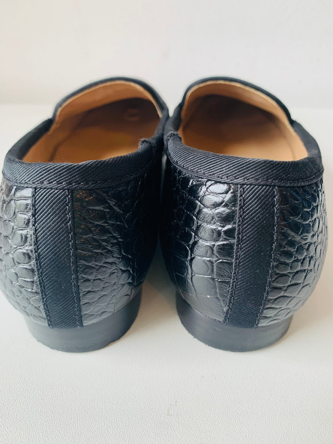 Ralph Lauren Leather Croc Embossed Slipper Loafers Size 8.5