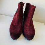 Naturalizer Laila Bordo Burgundy Suede Wedge Boot Size 10