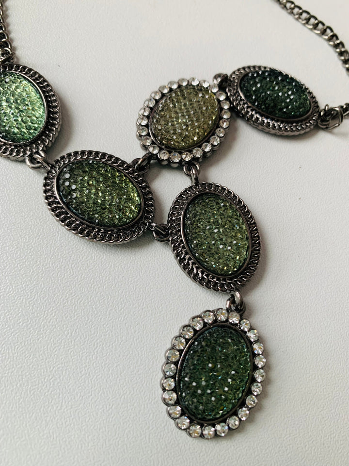 Green Crystal Statement Necklace
