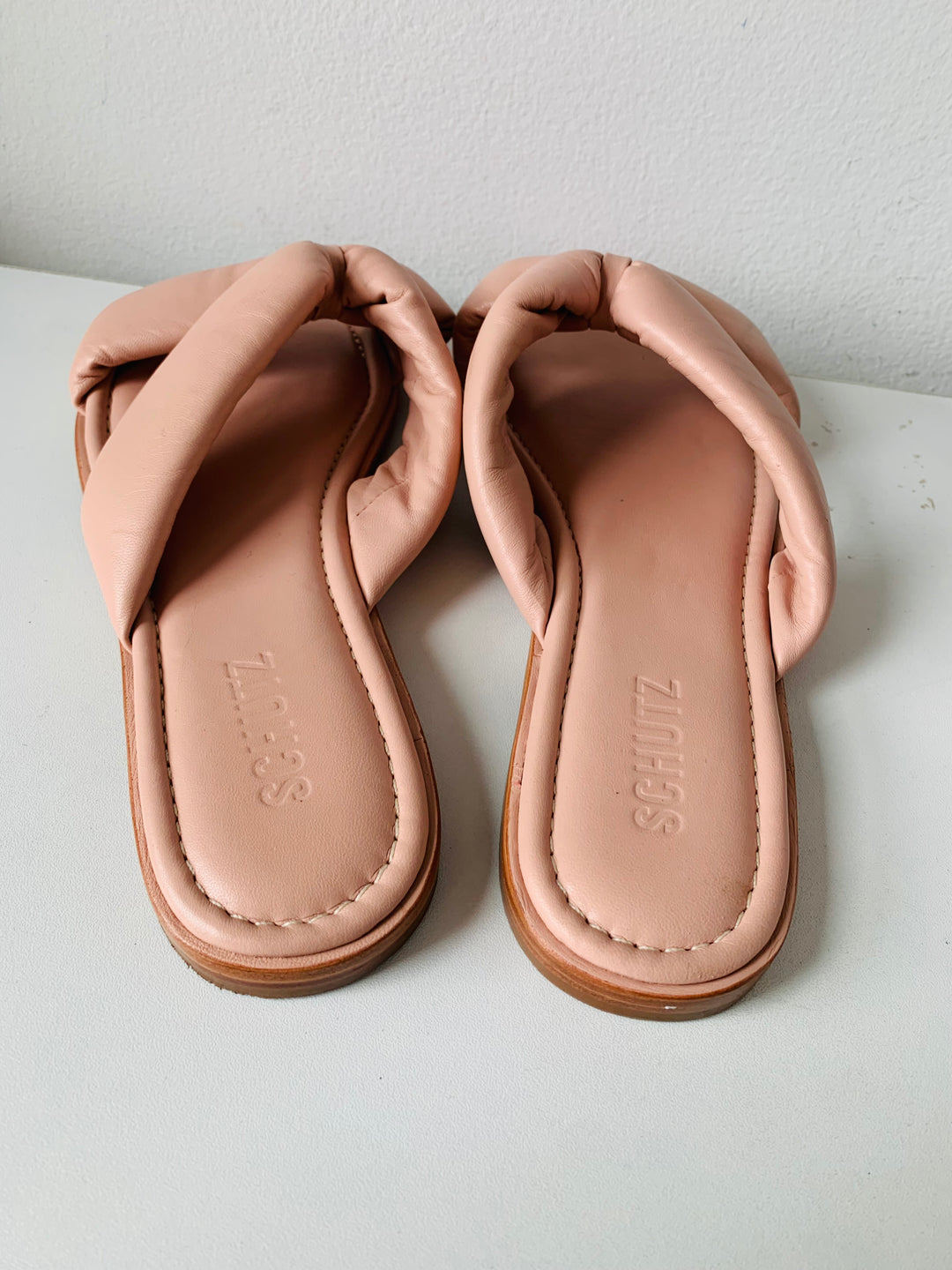 Schutz Fairy Slide Sandal In Blush Size 9.5